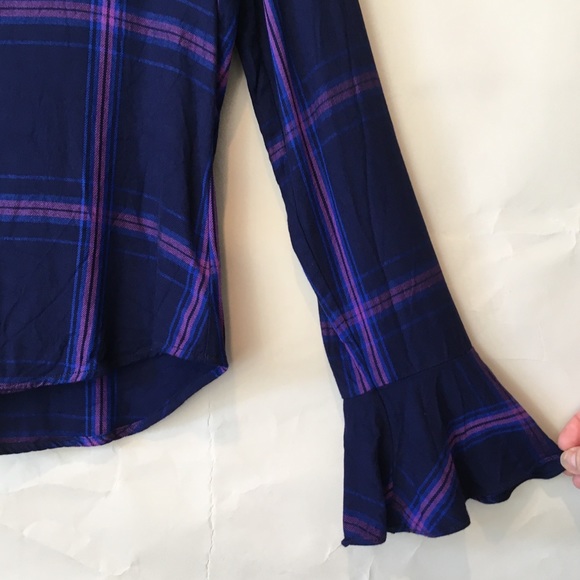 Sanctuary // rayon plaid bell cuff XS Like New - Picture 4 of 8